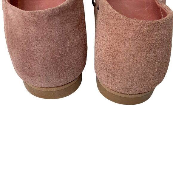 𝅺BRUSQUE ‘Dani’ Pointed Toe Genuine Suede Studded Flat in Light Pink Sz 36 - Picture 5 of 11